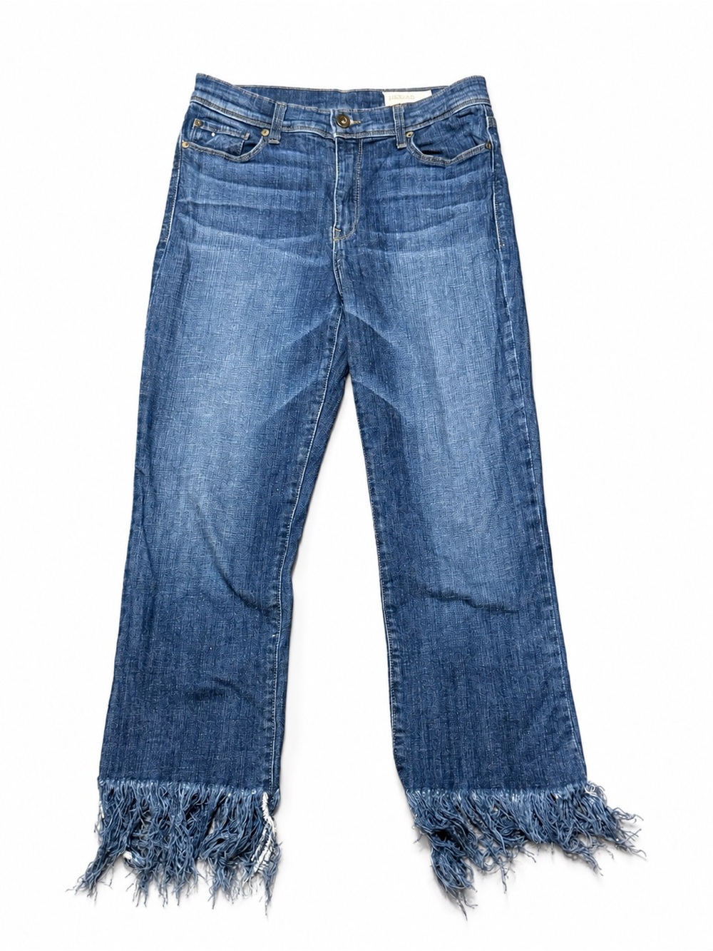 Pistola Denim Fringe Hem Jeans Size 26 Medium Wash Straight Leg USA Made